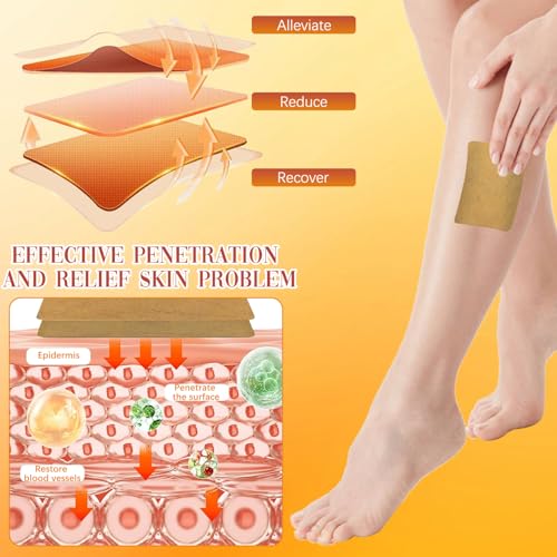 Parches Wanban de Cúrcuma para Varices - 48 Piezas, Tratamiento Natural para Piernas y Arañas Vasculares - imagen 3