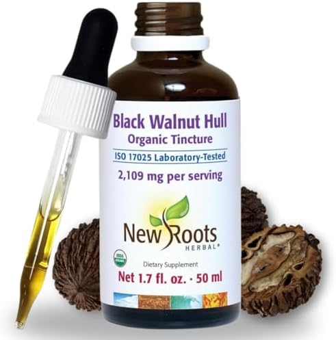 Tintura de Cáscara de Nuez Negra Silvestre | Gotas Líquidas Orgánicas (50 ml) | Suplemento Herbal Concentrado para Detox y Limpieza (2109 mg/Porción) - imagen 1