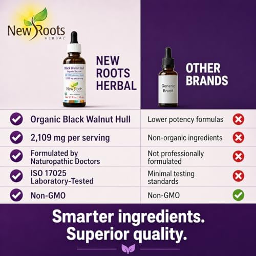 Tintura de Cáscara de Nuez Negra Silvestre | Gotas Líquidas Orgánicas (50 ml) | Suplemento Herbal Concentrado para Detox y Limpieza (2109 mg/Porción) - imagen 5