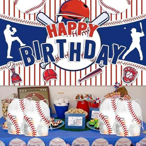 Paquete de 50 Bolsas de Merienda de Béisbol con Cuerda para Fiesta, Bolsas de Regalo Translúcidas de Béisbol, 7.08 x 9.84 Pulgadas, Suministros para - imagen 5
