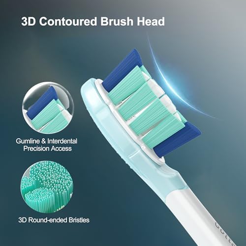 Cabezas de cepillo de dientes de repuesto contorneadas en 3D compatibles con Philips Sonicare, 2 en 1, para dientes y encías sensibles, limpieza - imagen 2