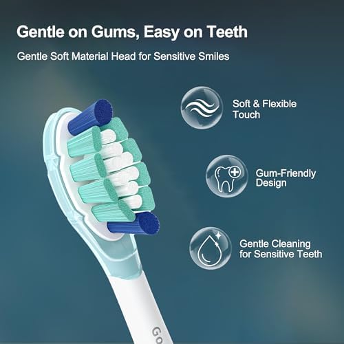 Cabezas de cepillo de dientes de repuesto contorneadas en 3D compatibles con Philips Sonicare, 2 en 1, para dientes y encías sensibles, limpieza - imagen 4