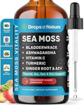 Gotas Líquidas de Ashwagandha y Cúrcuma - Vitamina C, Musgo Marino, Vinagre de Manzana, Bladderwrack - Gotas Veganas para Bienestar Integral y - imagen 1