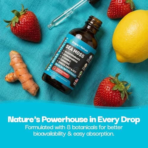 Gotas Líquidas de Ashwagandha y Cúrcuma - Vitamina C, Musgo Marino, Vinagre de Manzana, Bladderwrack - Gotas Veganas para Bienestar Integral y - imagen 6