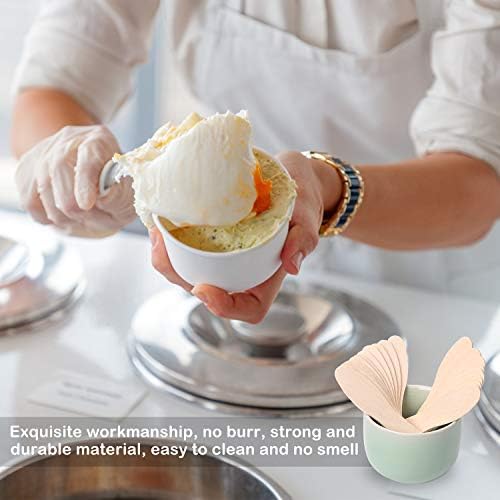 Cucharas de Madera HLSN para Helado, 500 Piezas de 3 Mini Cubiertos Desechables, Palitos de Muestra Compostables de Abedul, Envuelto Individualmente - imagen 8