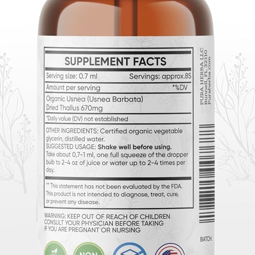 Gotas Líquidas de Usnea Orgánica - Apoyo Natural para el Sistema Inmunológico y Salud Respiratoria para Adultos - Vegano, Sin Alcohol, Hecho en EE. - imagen 5