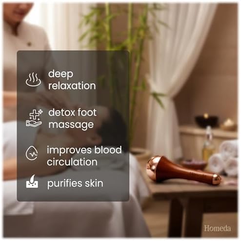 Homeda Kansa Wand Masajeador de Pies Ayurveda - Herramienta de Cuidado de la Piel India - Regalos Ayurveda (Doble Tazón) - imagen 7