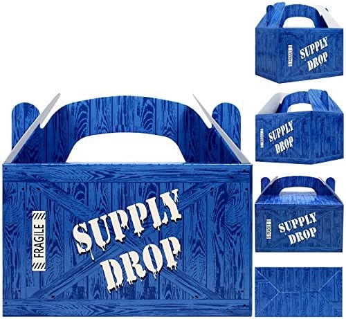 Caja de Favor AnapoliZ Supply Drop | 24 Cajas de Sorpresas para Fiesta | Caja de Loot para Gamers | Decoraciones de Fiesta Azul - imagen 1