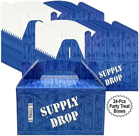 Caja de Favor AnapoliZ Supply Drop | 24 Cajas de Sorpresas para Fiesta | Caja de Loot para Gamers | Decoraciones de Fiesta Azul - imagen 2