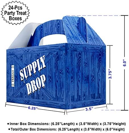 Caja de Favor AnapoliZ Supply Drop | 24 Cajas de Sorpresas para Fiesta | Caja de Loot para Gamers | Decoraciones de Fiesta Azul - imagen 3