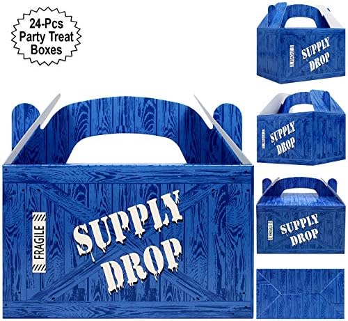 Caja de Favor AnapoliZ Supply Drop | 24 Cajas de Sorpresas para Fiesta | Caja de Loot para Gamers | Decoraciones de Fiesta Azul - imagen 6