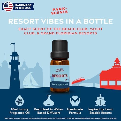 Aceite Esencial de Hotel de Lujo Park Scents Resorts – Fragancia de Parque Temático Floridano – Aromas de Trébol, Aloe, Cítricos y Margarita (10ml) - imagen 2