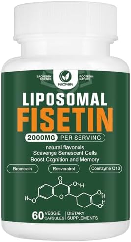 Suplemento de Fisetina Liposomal 2000MG, 98% Puro, Antioxidantes de Polifenoles, con Quercetina, TMG y Resveratrol, 60 Cápsulas para el - imagen 1