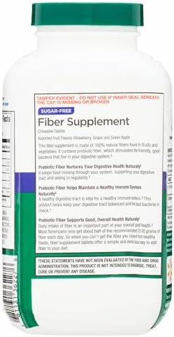 Suplemento de Fibra Diaria Chewable Premium Choice Co Equate – 90 Tabletas, Sin Azúcar, Fibra Prebiótica para la Salud Digestiva, Sabor Frutas - imagen 4