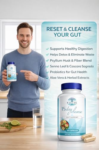 Raíz de Detox Digestivo de 15 Días – Senna, Cascara Sagrada, Psyllium y Probióticos | Apoyo Natural y Suave para Colon y Digestión | Vegano y No - imagen 6