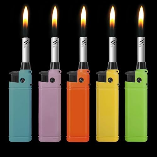 Encendedor de Candelas Navpeak Mini, Encendedores Multipropósito Refilables con Varilla Extendida, 5 Piezas para Cocina, Chimenea, BBQ y Más (Butano - imagen 6