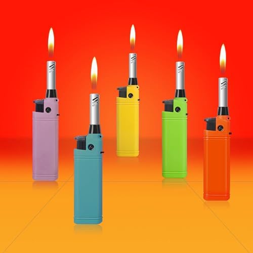 Encendedor de Candelas Navpeak Mini, Encendedores Multipropósito Refilables con Varilla Extendida, 5 Piezas para Cocina, Chimenea, BBQ y Más (Butano - imagen 7