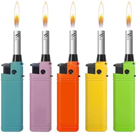 Encendedor de Candelas Navpeak Mini, Encendedores Multipropósito Refilables con Varilla Extendida, 5 Piezas para Cocina, Chimenea, BBQ y Más (Butano - imagen 8