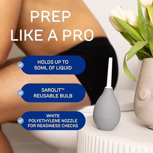 Bulbo Enema Reutilizable Sarolit - Bulbo Anal con Boquilla de Polietileno Blanca para Hombres y Mujeres, Capacidad de 50ml - imagen 4