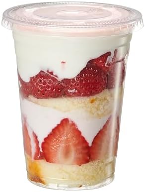 Vasos de Plástico Transparente GUSTO de 9 oz con Tapas Planas (Sin Agujero) - Paquete de 50, Perfectos para Batidos, Lácteos y Bebidas para Llevar - imagen 8