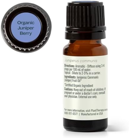 Aceite Esencial de Bayas de Enebro Orgánico Plant Therapy 100% Puro, Sin Diluir, Aromaterapia Natural, Grado Terapéutico 10 mL (1/3 oz) - imagen 8