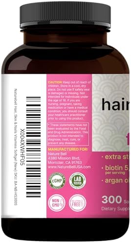 Vitaminas NatureBell para Cabello, Piel y Uñas para Mujeres – 5000mcg de Biotina, Colágeno, Queratina, Ácido Hialurónico, Aceite de Argán y Complejo - imagen 8