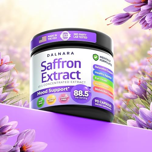 Suplemento de Azafrán Dalnara – 88.5mg de Extracto Puro por Porción, 90 Cápsulas (Suministro para 3 Meses), Fórmula No GMO para Concentración, Ánimo - imagen 7