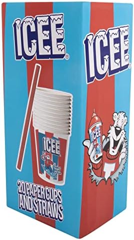 Copa de Papel ICEE Licenciada Oficialmente – Paquete de 20 Vasos desechables de 9oz con Popotes de Cartón Rojo para Fiestas y Máquinas ICEE. - imagen 5