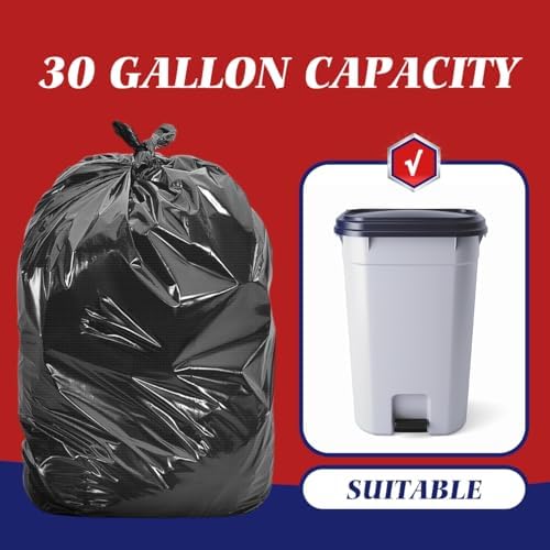 Bolsas de Basura Negras de 30-33 Galones, 100 Piezas con Cintas, Forros Grandes para Hogar, Cocina, Oficina y Desechos Exteriores - imagen 4