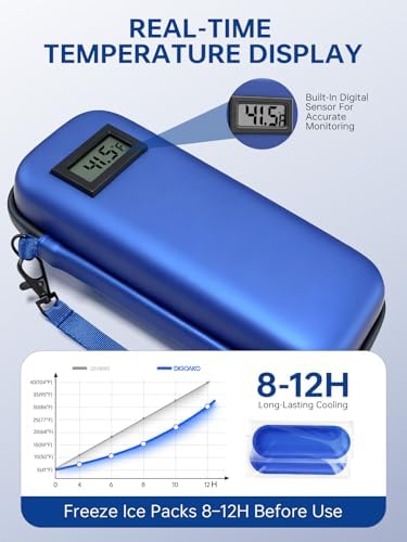 Estuche Portátil para Insulina DIGOAKO: Cooler Aprobado por TSA con Display de Temperatura, Ideal para Viajes y Uso Diario, Incluye 2 Paquetes de - imagen 3