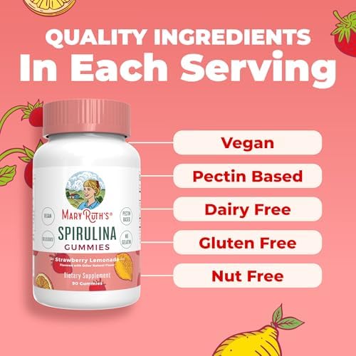 Gomitas de Espirulina MARYRUTH'S Orgánicas | Superalimento para mayores de 14 años | Antioxidantes | Veganas | Sin OGM | Sin Gluten | 90 Unidades - imagen 6