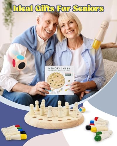 Actividades para Personas Mayores con Demencia – Ajedrez de Madera para Memoria, Juguetes y Juegos para Alzheimer, Alternativa a Manta de Fidget, - imagen 6