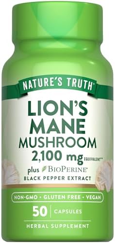 Cápsulas de Suplemento de Melena de León de Nature's Truth | 50 Contenido | con BioPerine | Fórmula Vegana, No GMO y Sin Gluten - imagen 1