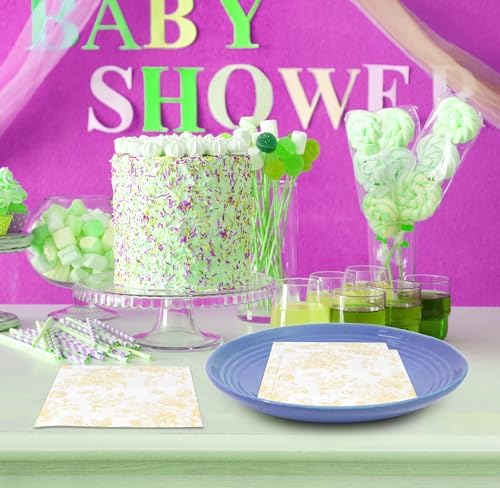 100 Servilletas Desechables de Papel Amarillas y Blancas con Flores para Cócteles - Decoración de Primavera para Bodas, Fiestas de Cumpleaños y Baby - imagen 7