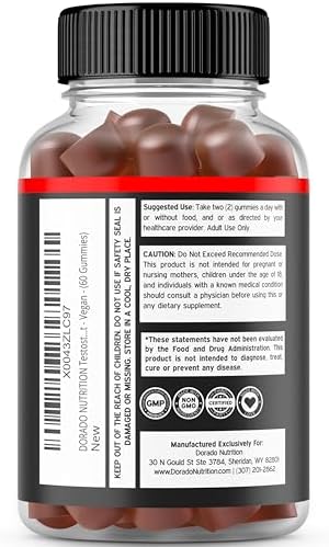 Gomitas de Testosterona para Hombres (60 piezas) - Suplemento Premium para Aumentar Testosterona, Apoya Fuerza, Resistencia y Rendimiento - Vegano, - imagen 2