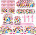 Juego de Decoraciones de Cumpleaños de Princesa de 97 Piezas, Platos y Servilletas para Fiestas, Suministros de Decoración para Cumpleaños de Niña, - imagen 1