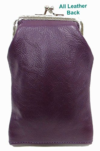 Estuche de Cuero Genuino Deluxe para Cigarrillos y Encendedor con Cierre de Cremallera y Broche, Ajuste para 100's - Morado - imagen 6