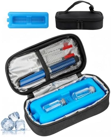 Funda de Viaje Mviioe para Viales de Insulina, Cooler Aislado para Medicamentos Diabéticos con Bloque de Hielo Protector - imagen 1
