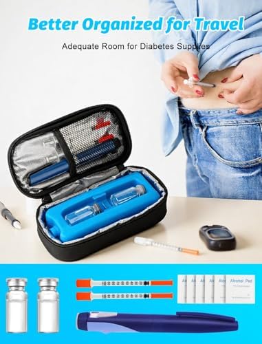 Funda de Viaje Mviioe para Viales de Insulina, Cooler Aislado para Medicamentos Diabéticos con Bloque de Hielo Protector - imagen 3