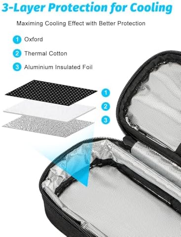 Funda de Viaje Mviioe para Viales de Insulina, Cooler Aislado para Medicamentos Diabéticos con Bloque de Hielo Protector - imagen 4