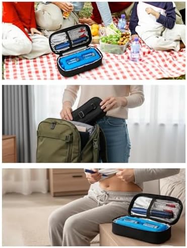 Funda de Viaje Mviioe para Viales de Insulina, Cooler Aislado para Medicamentos Diabéticos con Bloque de Hielo Protector - imagen 5