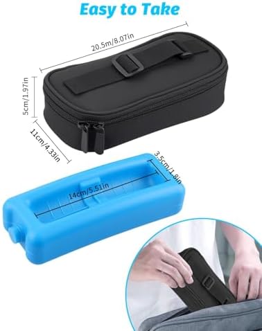 Funda de Viaje Mviioe para Viales de Insulina, Cooler Aislado para Medicamentos Diabéticos con Bloque de Hielo Protector - imagen 6