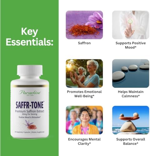 Saffr-Tone de Paradise Herbs, Extracto de Azafrán, Extracto Completo, Súper Potente, Ultra Puro, Vegano, No Transgénico, Sin Gluten, 60 Cápsulas - imagen 2
