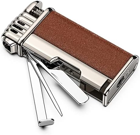 Encendedor de Mecha con Herramientas de Metal, Llama Suave Angulada, Butano Recargable, Regalo para Hombres (Se Vende Sin Gas) - imagen 1