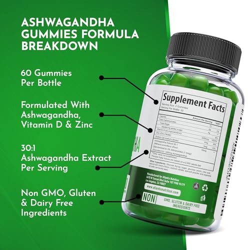 Gomitas de Ashwagandha Atlantis Nutrition - Extracto 30:1 - Promueve la Calma, Mejora el Ánimo, Aumenta Energía & Fortalece el Sistema Inmunológico - - imagen 7