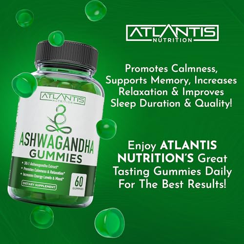 Gomitas de Ashwagandha Atlantis Nutrition - Extracto 30:1 - Promueve la Calma, Mejora el Ánimo, Aumenta Energía & Fortalece el Sistema Inmunológico - - imagen 8