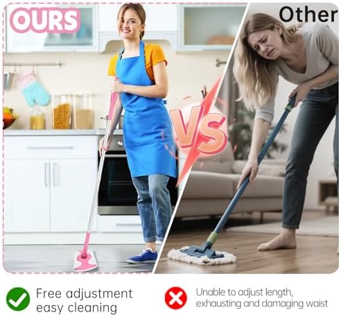 Mango de Mopa Compatible con Swiffer, Mango Extra Largo Desmontable Rosa para Swiffer - imagen 3