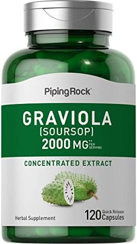 Cápsulas de Graviola Piping Rock | 120 Contenido | Suplemento de Hoja | Extracto Herbal Concentrado | Sin OGM, Sin Gluten - imagen 1