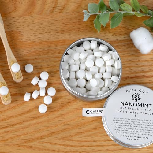 NanoMint | Tabletas de Pasta Dental Remineralizantes | Hidroxiapatita Nano Sin Flúor | 124 Tabletas | Ecológicas y Viaje | Refresca el Aliento y - imagen 3