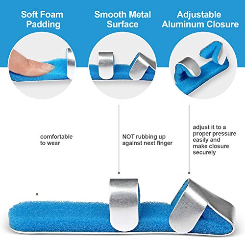 Férula para Dedo en Gatillo, Soporte de Metal y Espuma para Dedo Pulgar, Índice, Medio, Anular y Meñique, Estabilizador de Aluminio para Lesiones y - imagen 2